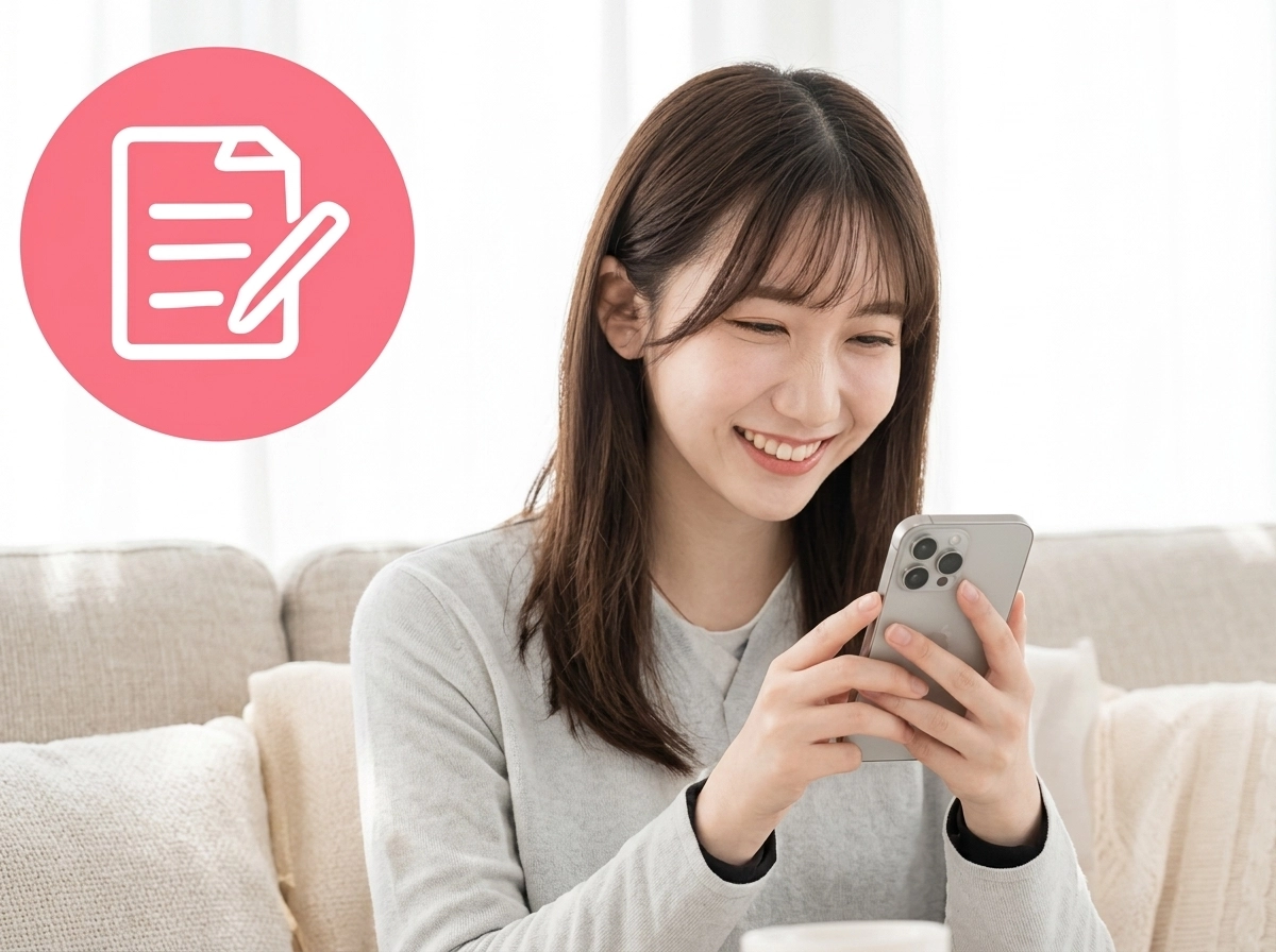 プロフィール作成をサポートする女性