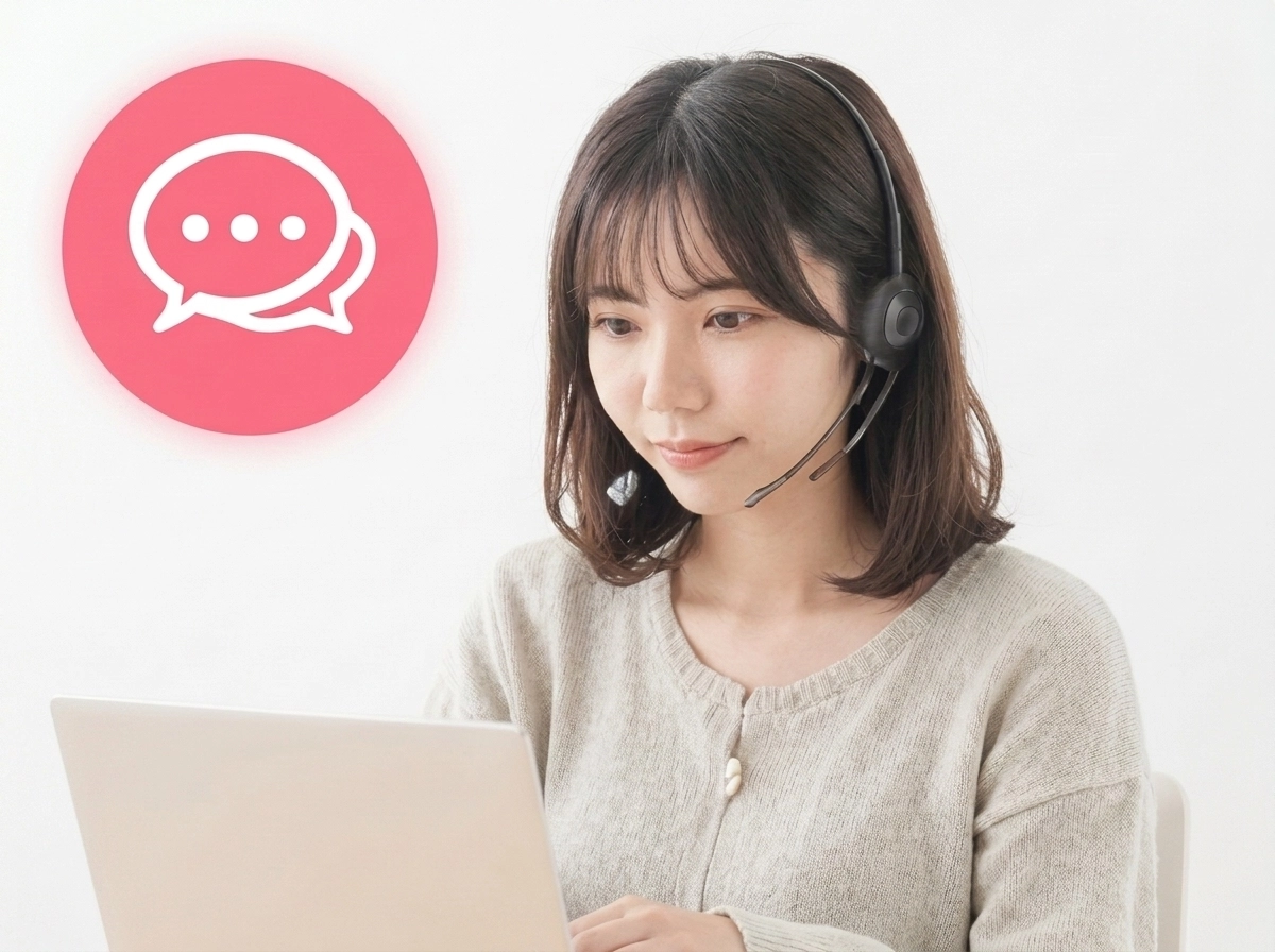 会話をサポートする女性