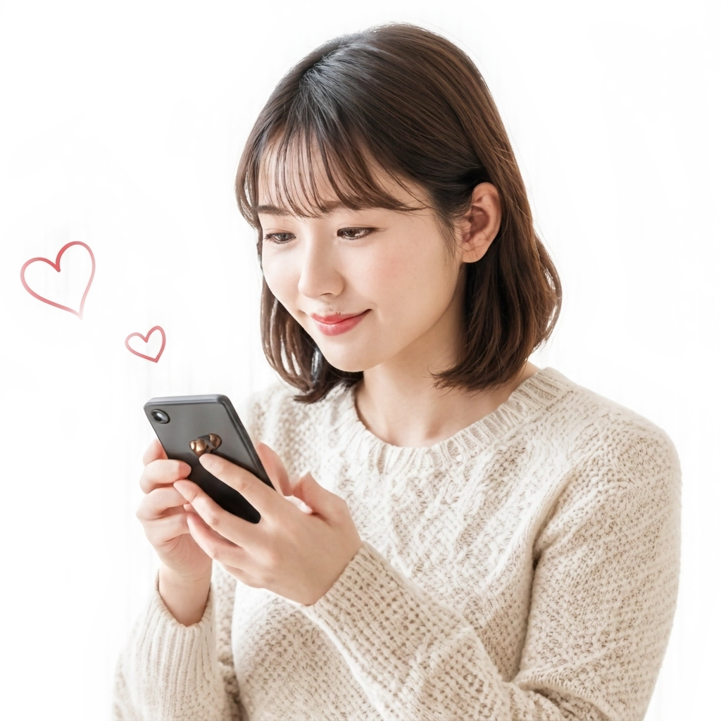 スマートフォンを使う女性