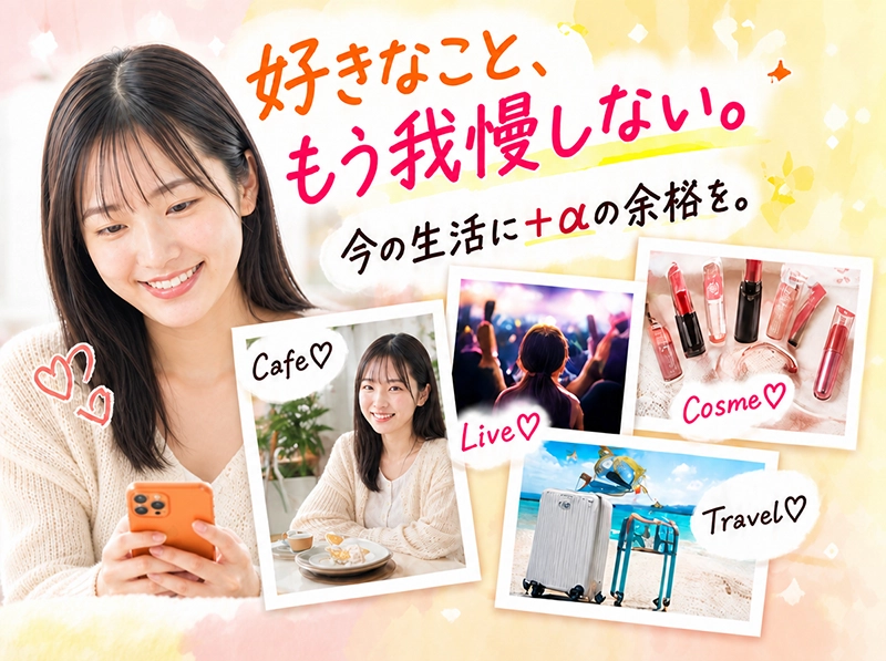 好きなこと、もう我慢しない。今の生活にプラスの余裕を作り、カフェやライブ、コスメ、旅行を楽しむ
