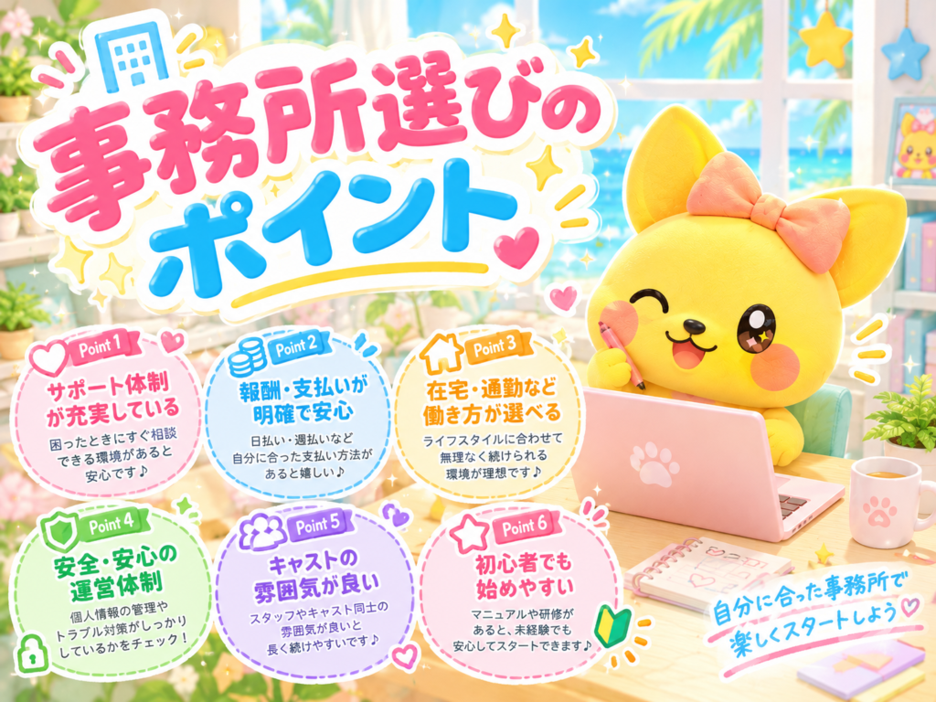 事務所選びのポイント！【通勤チャットレディ】｜ポケットワーク名古屋