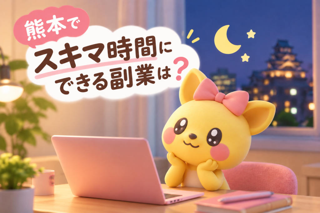 熊本でスキマ時間にできる副業は？仕事終わりの2〜3時間を活用したい女性へ⏰｜ポケットワーク熊本